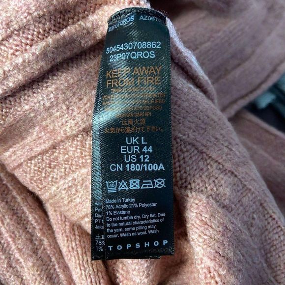 $68 Top Shop Cardigan Pink Oversized Pockets XS - Picture 4 of 4